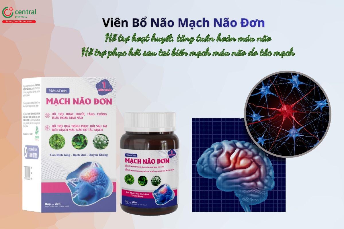 Viên Bổ Não Mạch Não Đơn hỗ trợ hoạt huyết, tăng tuần hoàn não