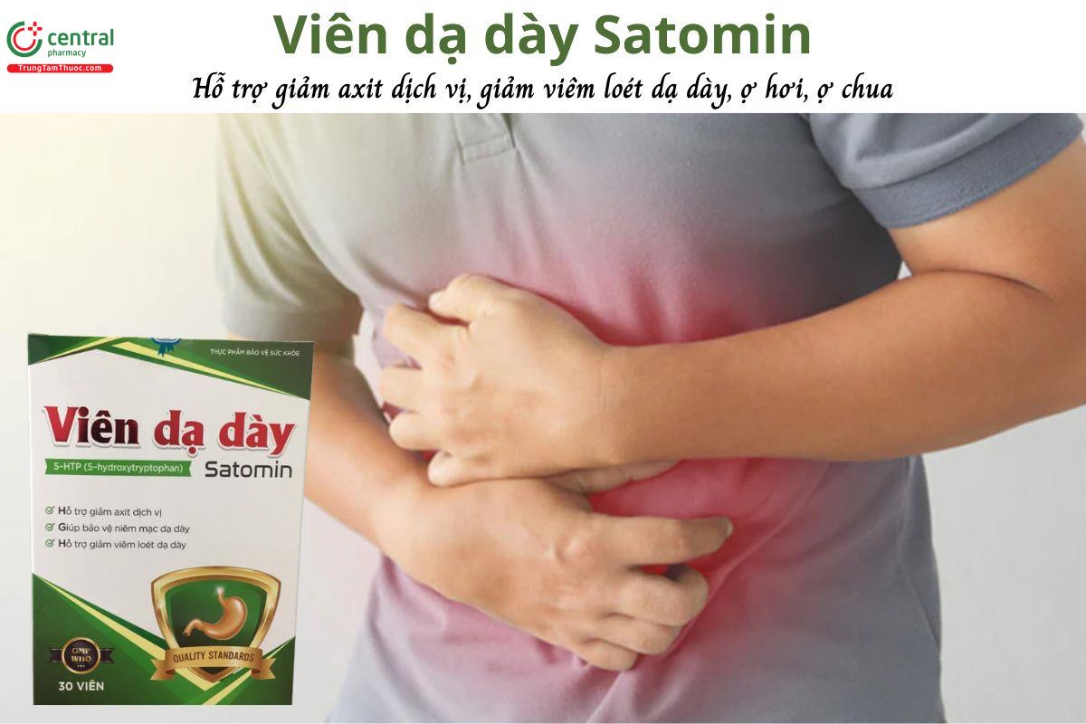 Viên dạ dày Satomin - Hỗ trợ giảm acid dịch vị, giảm viêm loét dạ dày