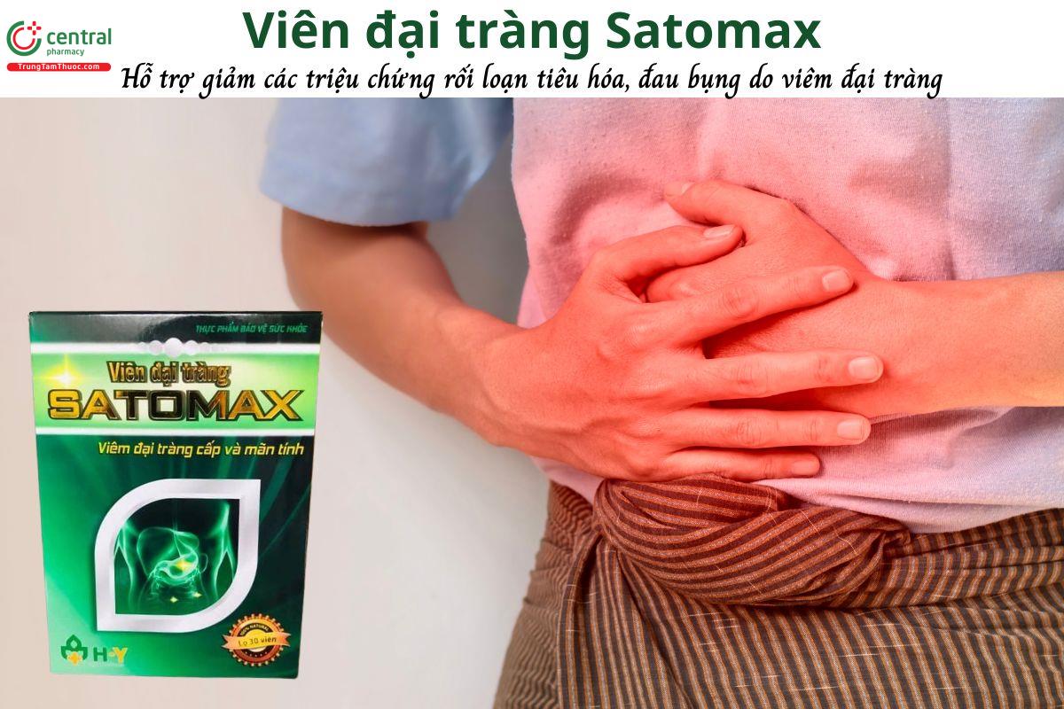 Viên đại tràng Satomax - Hỗ trợ giảm các triệu chứng rối loạn tiêu hóa, tiêu chảy, đau bụng
