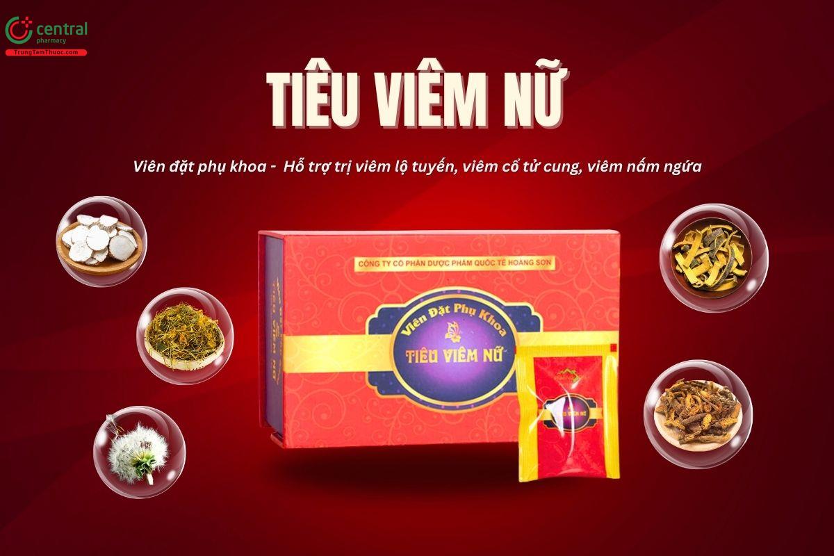 Viên đặt phụ khoa Tiêu Viêm Nữ có chứa thành phần nào?