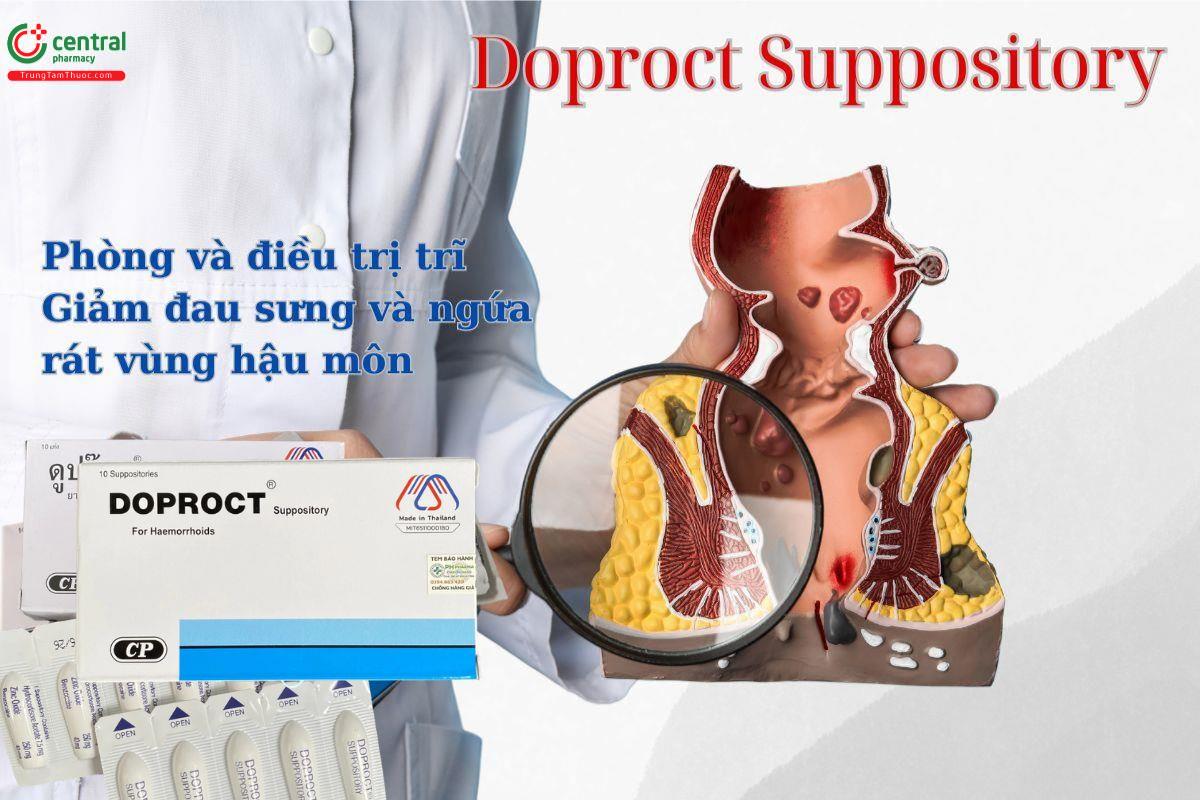 Viên đạn Doproct Suppository giúp giảm các triệu chứng bệnh trĩ