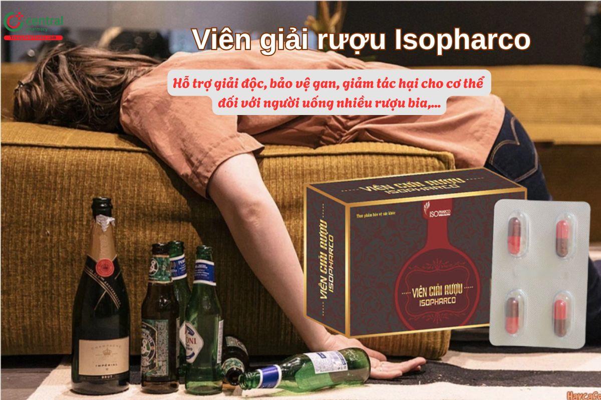 Viên giải rượu Isopharco giúp hỗ trợ bảo vệ gan, giải độc gan,... cho người thường xuyên sử dụng rượu bia