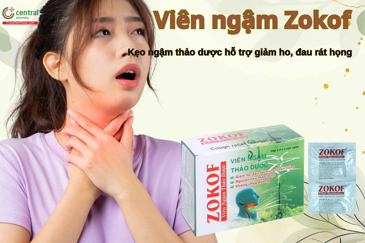 Viên ngậm Zokof giúp giảm ho, long đờm