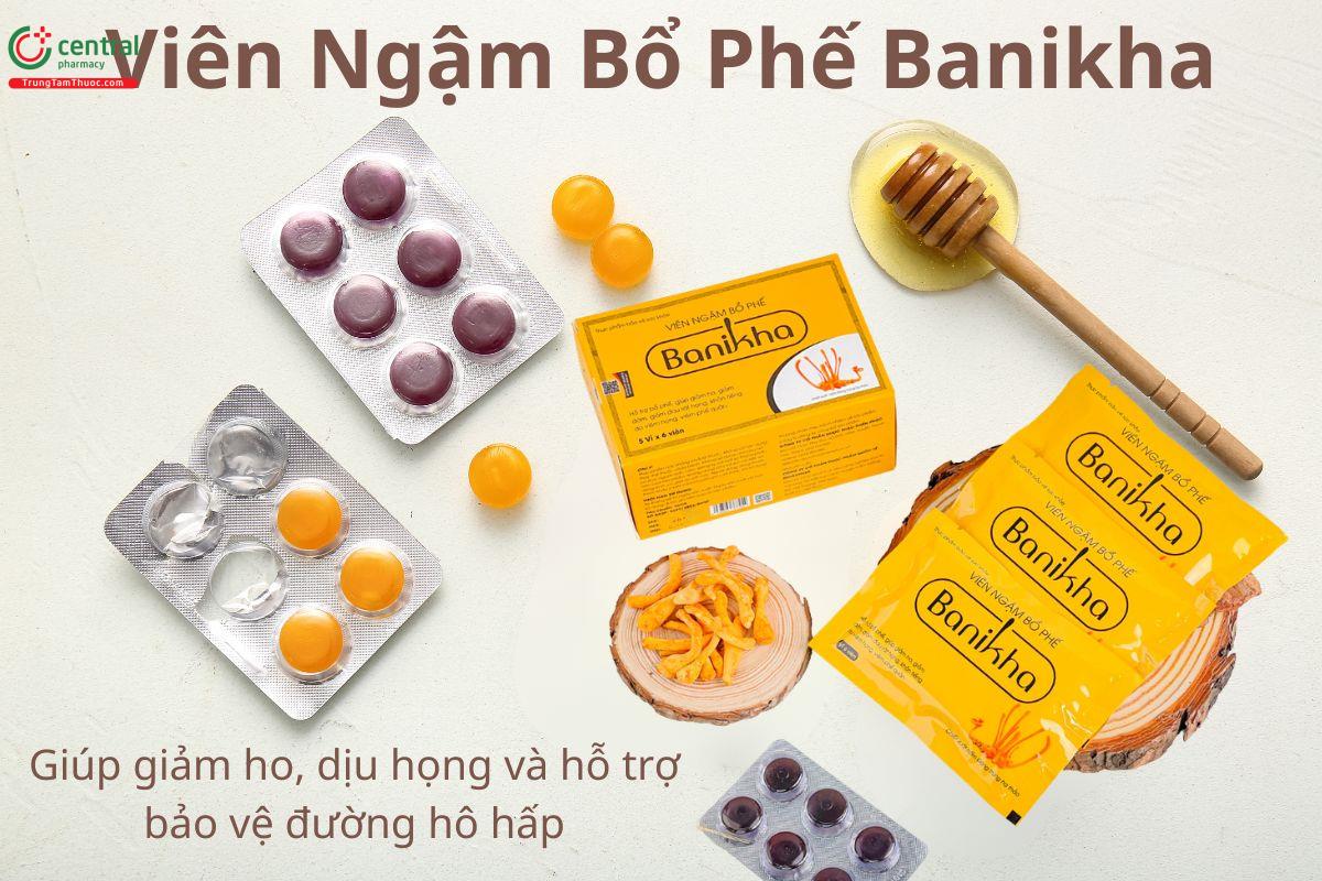 Viên Ngậm Bổ Phế Banikha giảm ho, dịu họng, bảo vệ đường hô hấp