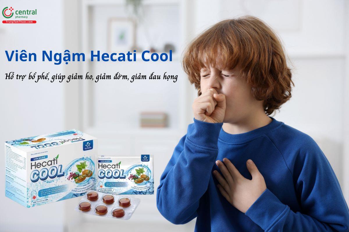 Viên Ngậm Hecati Cool - Hỗ trợ bổ phế, giảm ho, giảm đờm, giảm đau rát họng
