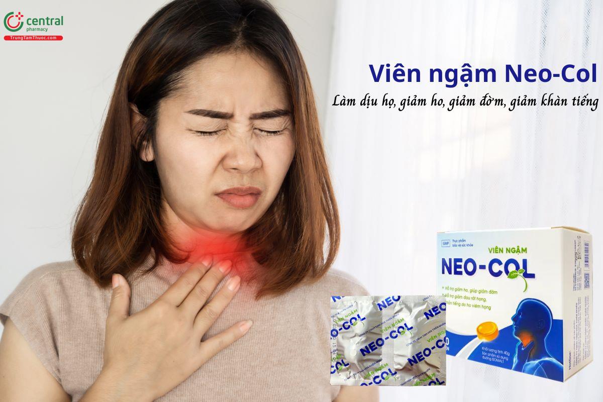 Viên ngậm Neo-Col - Làm dịu họng, giảm ho, giảm đờm, khàn tiếng