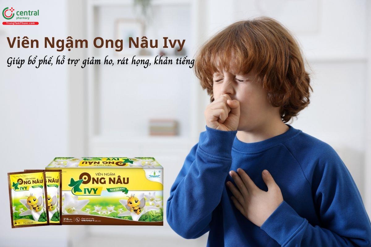 Viên Ngậm Ong Nâu Ivy - Giúp bổ phế, giảm ho, giảm đờm, giảm đau rát họng