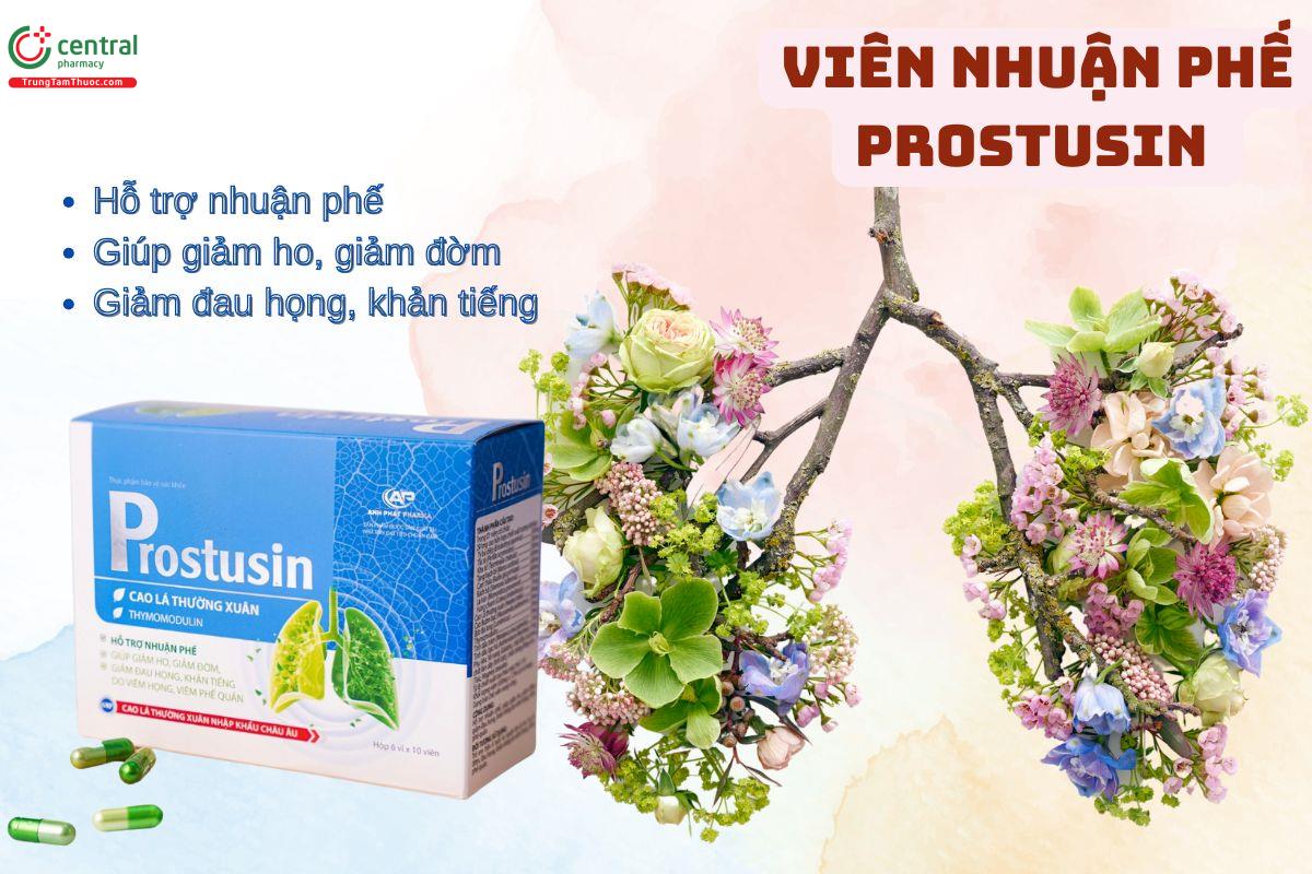 Viên Nhuận Phế Prostusin giảm ho, giảm đau rát họng do viêm phế quản