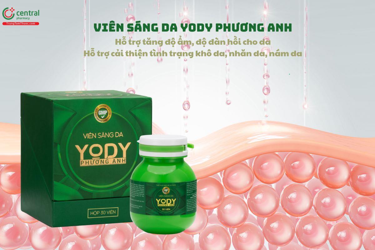 Viên Sáng Da Yody Phương Anh giúp dưỡng ẩm, giảm nám, sạm, khô da
