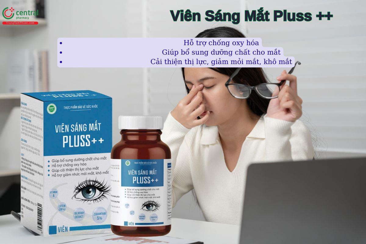 Viên Sáng Mắt Pluss ++ giúp bổ sung dương chất cho mắt, cải thiện thị lực,...