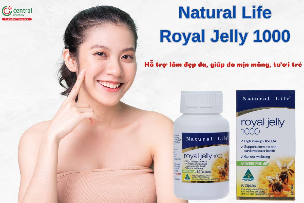 Viên uống sữa ong chúa Natural Life Royal Jelly 1000 giúp da tươi trẻ, mịn màng