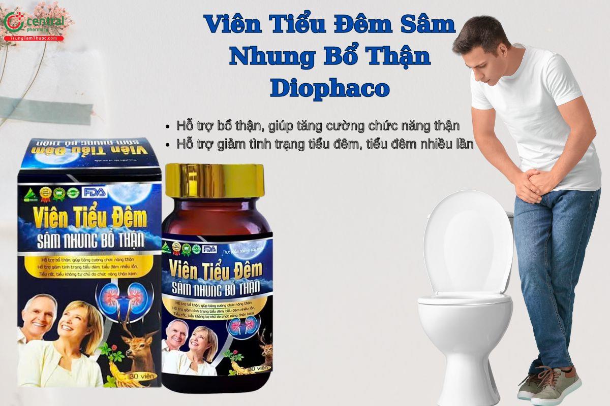 Viên Tiểu Đêm Sâm Nhung Bổ Thận Diophaco giúp bổ thận, giảm tình trạng tiểu buốt, tiểu đêm