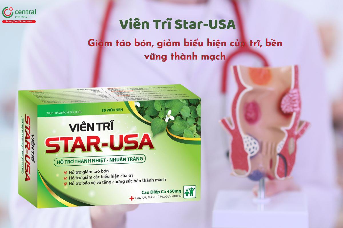 Viên Trĩ Star-USA - Giảm táo bón, giảm biểu hiện của trĩ