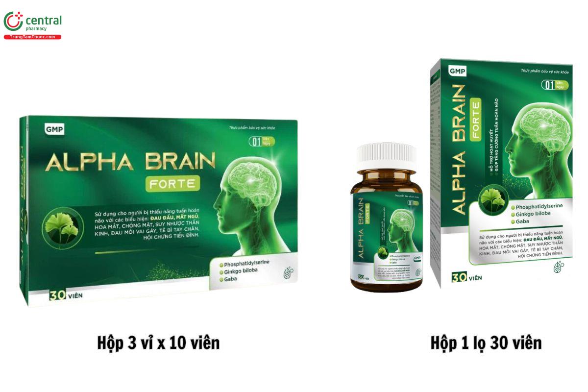 Quy cách đóng gói của viên bổ não Alpha Brain Forte