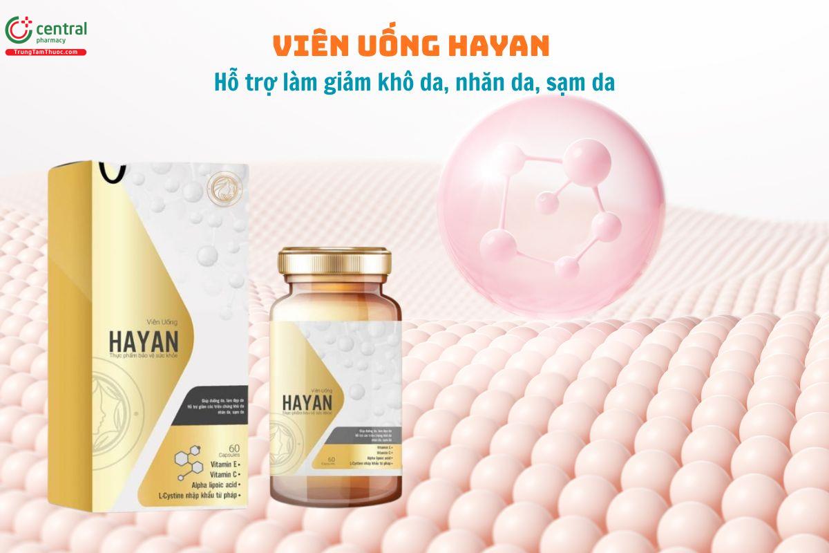 Viên uống Hayan giúp làm đẹp da, giảm khô da, nhăn da, sạm da