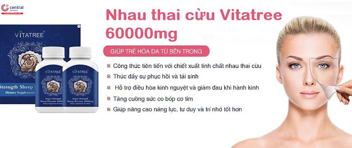 Nhau thai cừu Úc Vitatree Sheep Placenta 60000mg 2 x 60 viên