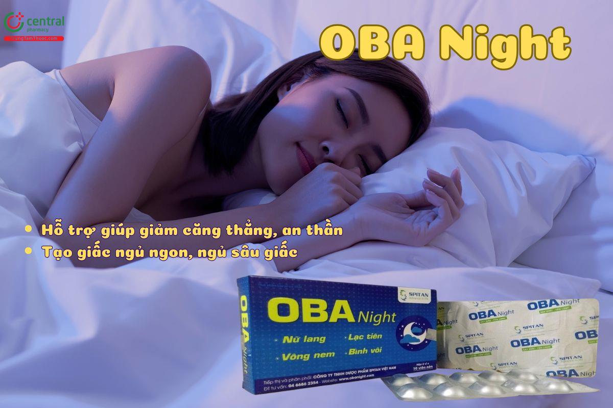 Viên uống OBA Night giúp ngủ ngon, giảm căng thẳng