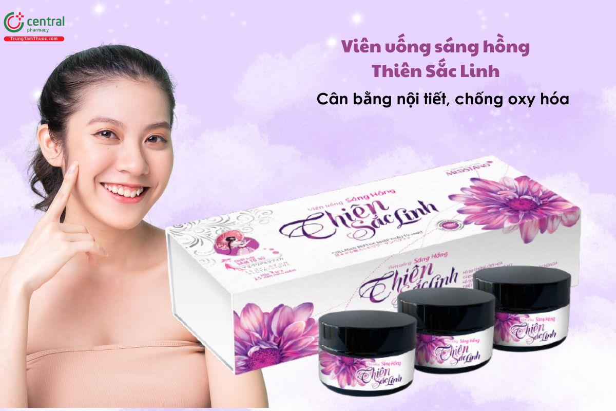 Viên uống sáng hồng Thiên Sắc Linh cân bằng nội tiết, chống oxy hóa