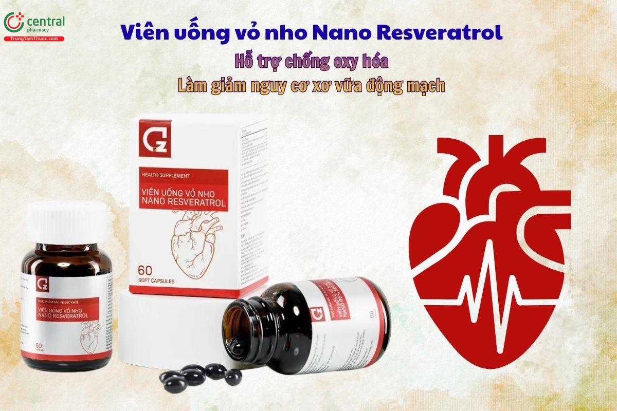 Viên Uống Vỏ Nho Nano Resveratrol hỗ trợ làm giảm nguy cơ xơ vữa động mạch