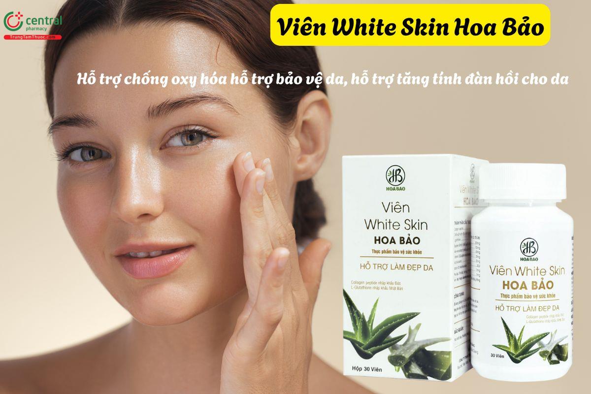 Viên White Skin Hoa Bảo giúp làm đẹp da, tăng độ đàn hồi cho da