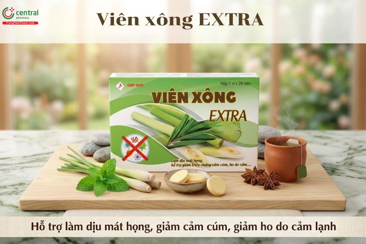 Viên xông Extra giúp giảm các triệu chứng cảm cúm, ho do cảm