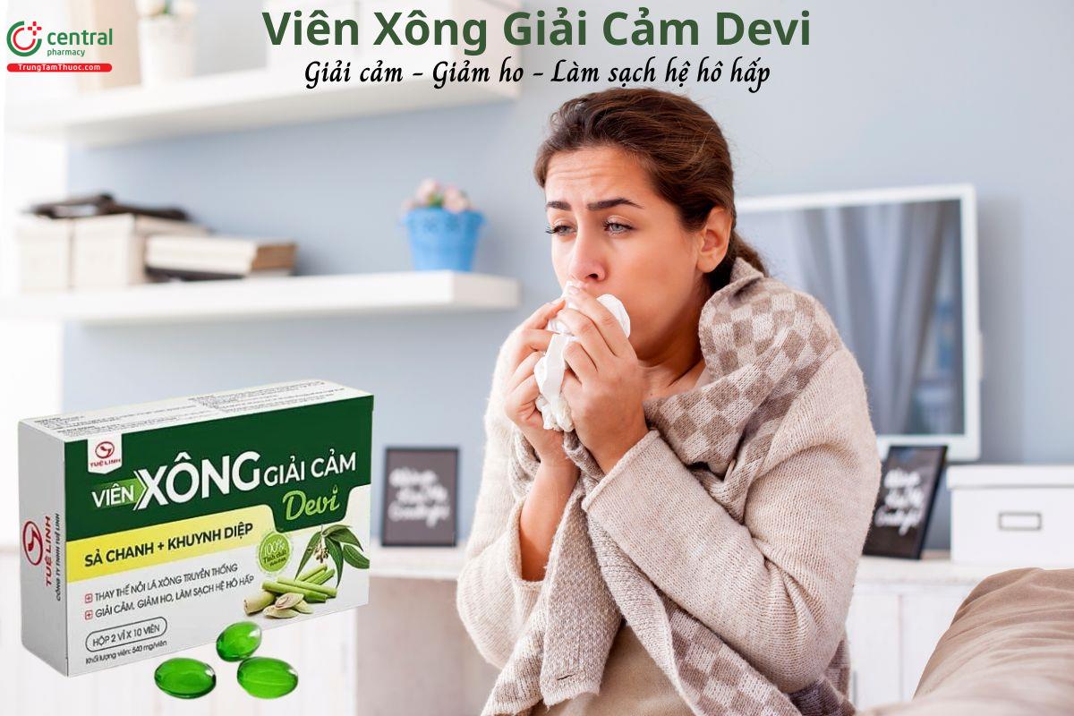 Viên Xông Giải Cảm Devi - Giải cảm, giảm ho, làm sạch hệ hô hấp