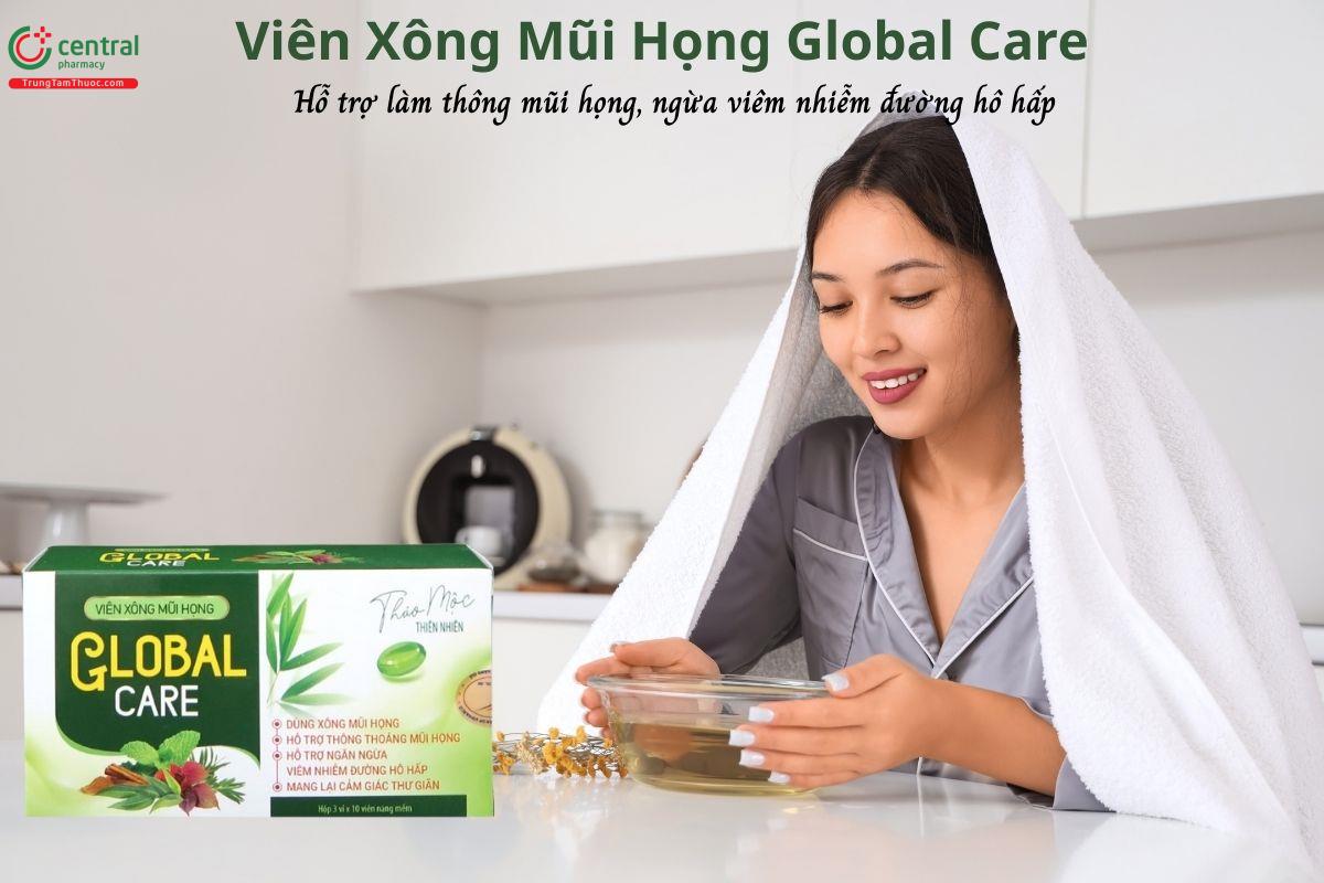 Viên xông mũi họng Global Care - Thông mũi họng, giảm triệu chứng cảm lạnh