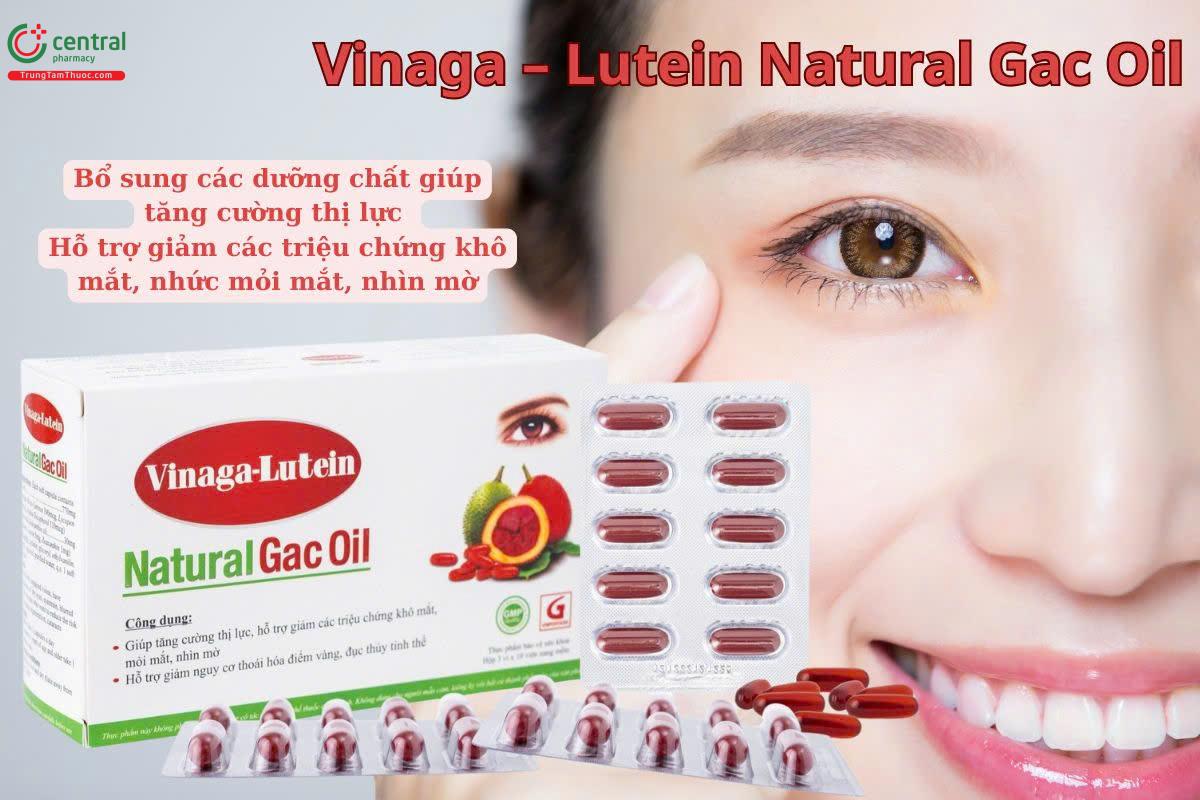 Viên uống Vinaga – Lutein Natural Gac Oil giúp tăng cường thị lực, giảm mỏi mắt, khô mắt,...
