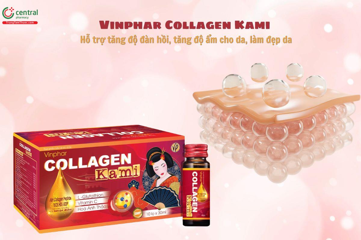 Vinphar Collagen Kami làm sáng đẹp da, giảm nhăn da, sạm da