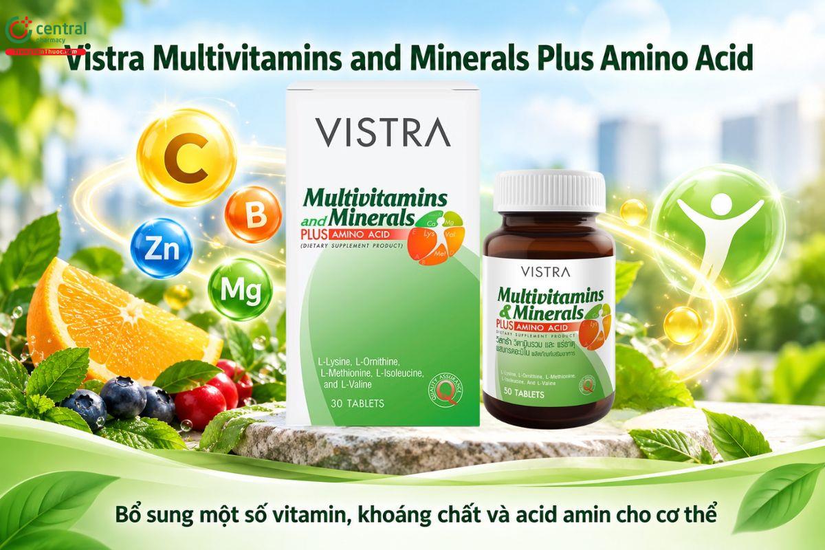 Vistra Multivitamins and Minerals Plus Amino Acid bổ sung vitamin, khoáng chất và acid amin