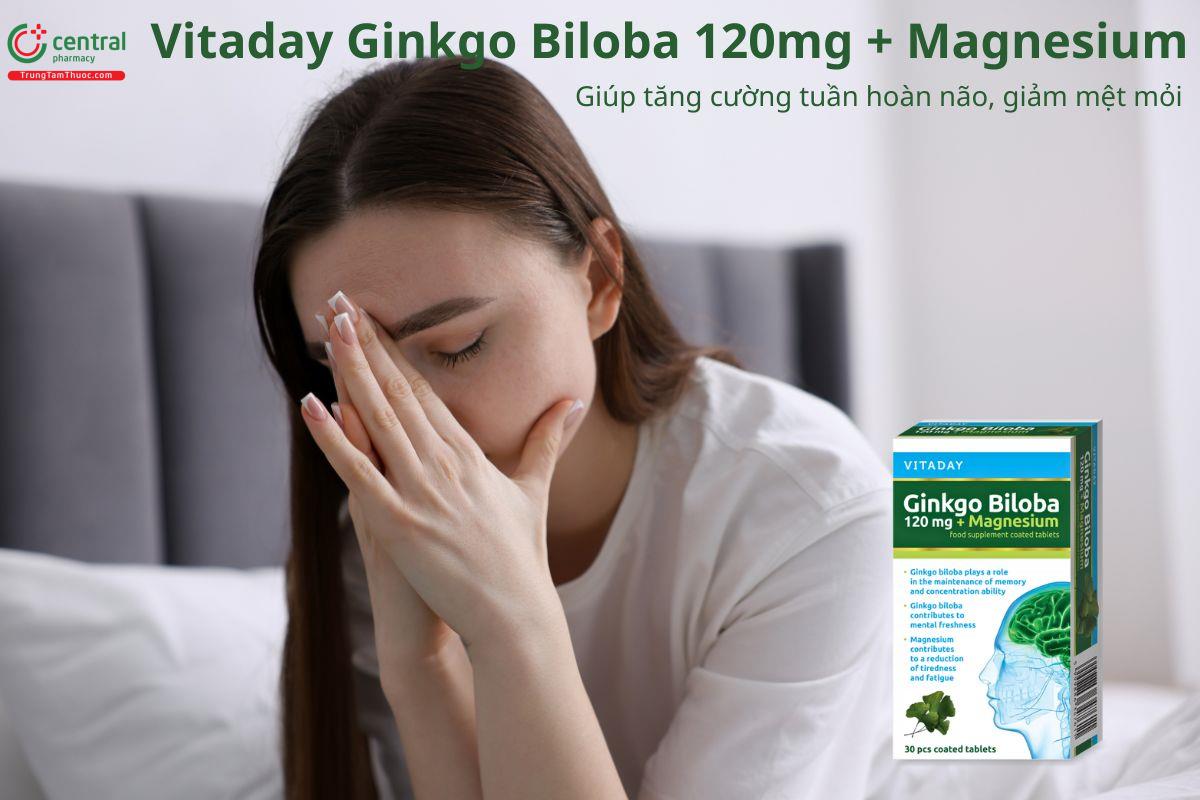 Vitaday Ginkgo Biloba 120mg + Magnesium giúp tăng cường trí nhớ