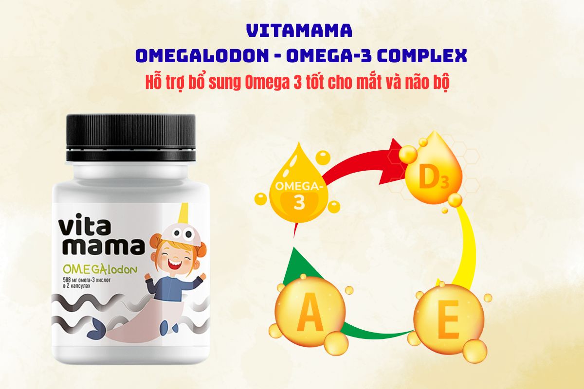 Vitamama Omegalodon Omega-3 Сomplex tốt cho thị lực và não bộ