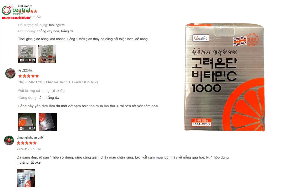 Review về sản phẩm Vitamin C 1000 Korea Eundan Hàn Quốc