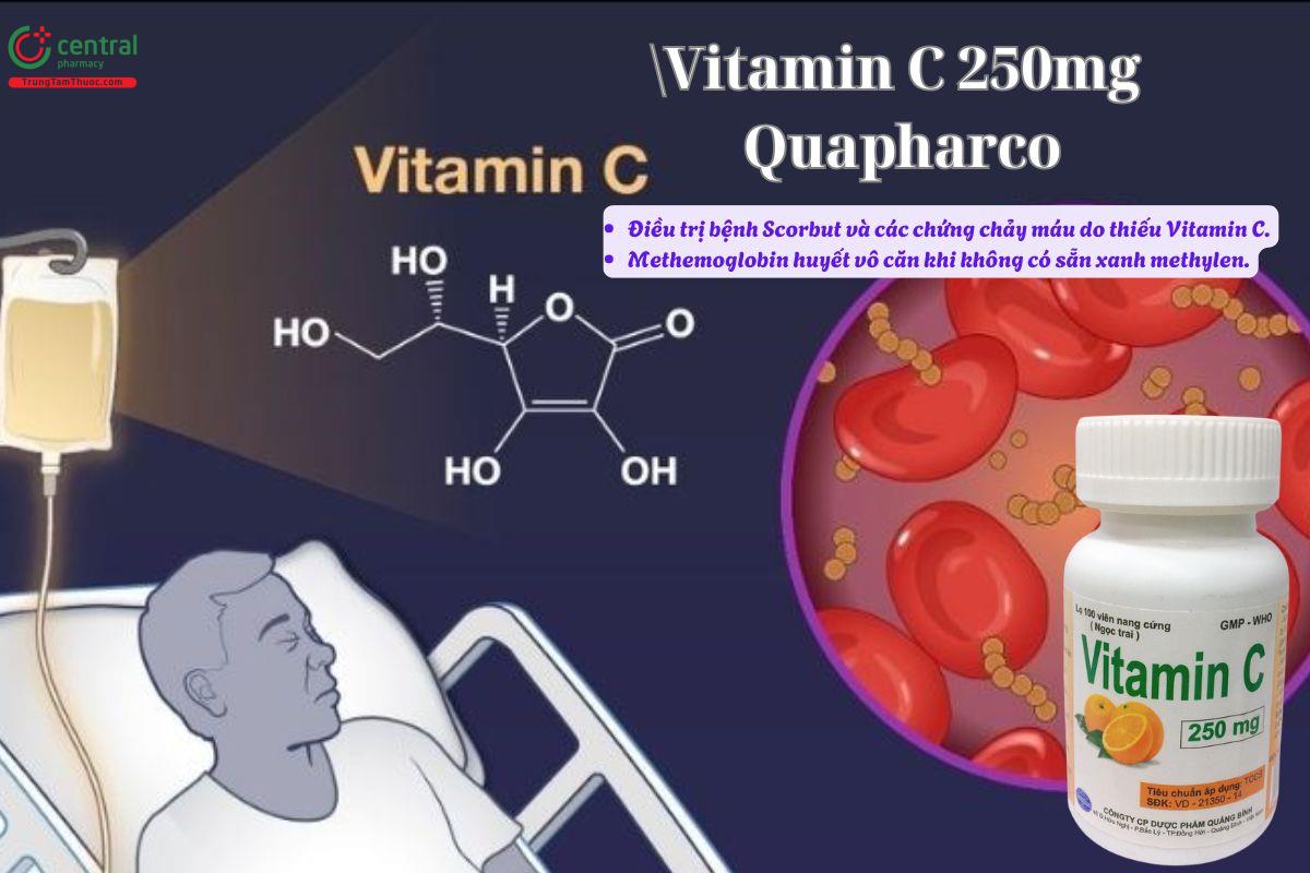 Thuốc Vitamin C 250mg Quapharco điều trị bệnh Scorbut