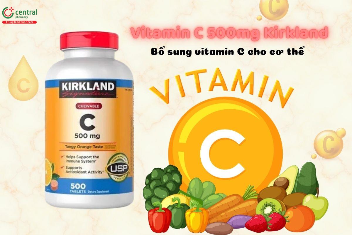 Viên ngậm Vitamin C 500mg Kirkland bổ sung vitamin C cho cơ thể