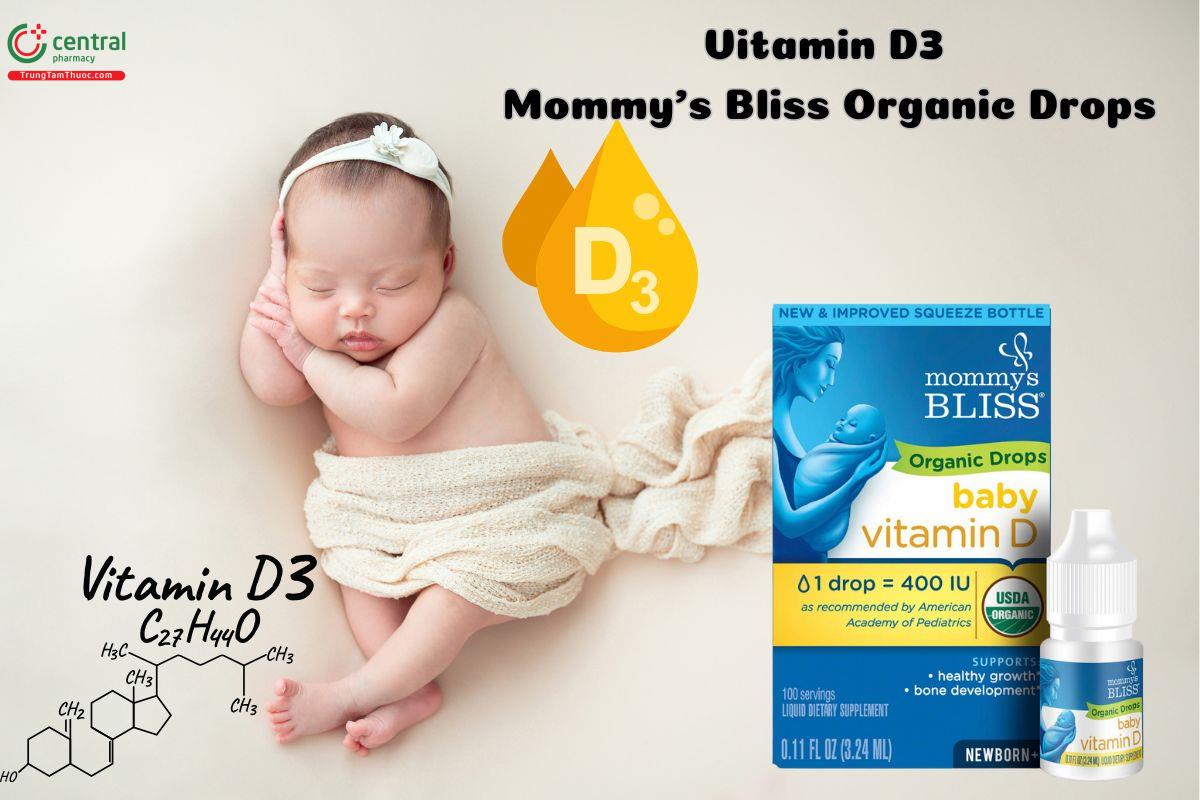 Vitamin D3 Mommy's Bliss Organic Drops bổ sung vitamin d3 cho trẻ sơ sinh