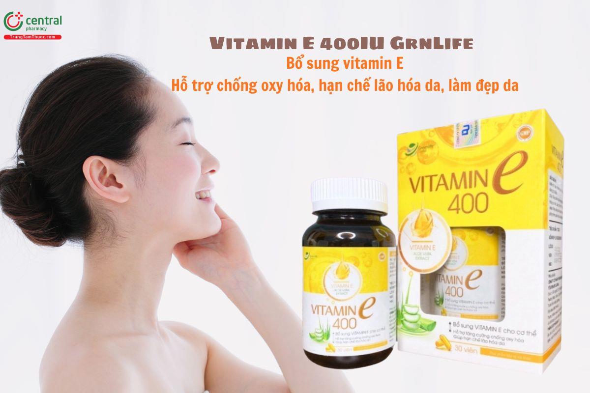 Vitamin E 400IU GrnLife hỗ trợ làm đẹp da, chống lão hóa