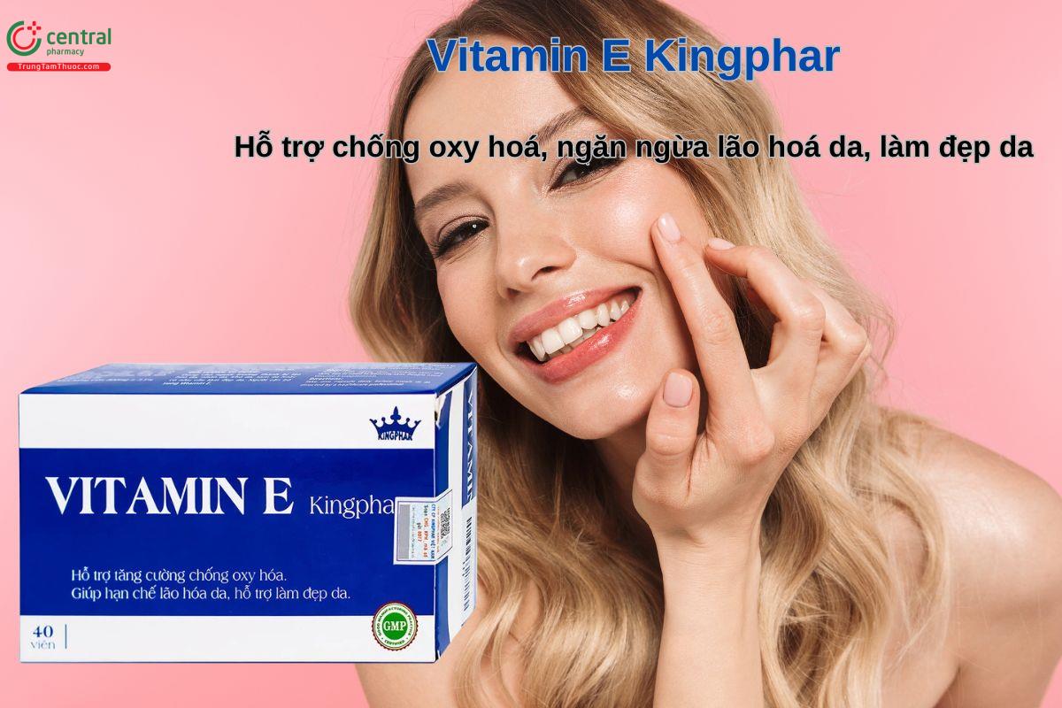 Viên uống Vitamin E Kingphar giúp ngăn lão hoá da, làm đẹp da