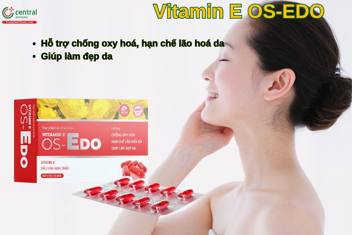 Viên uống Vitamin E OS-EDO giúp làm chậm quá trình lão hoá da, làm đẹp da