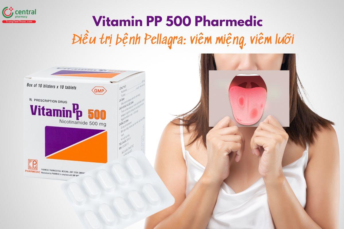 Vitamin PP 500 Pharmedic - Điều trị viêm miệng, viêm lưỡi