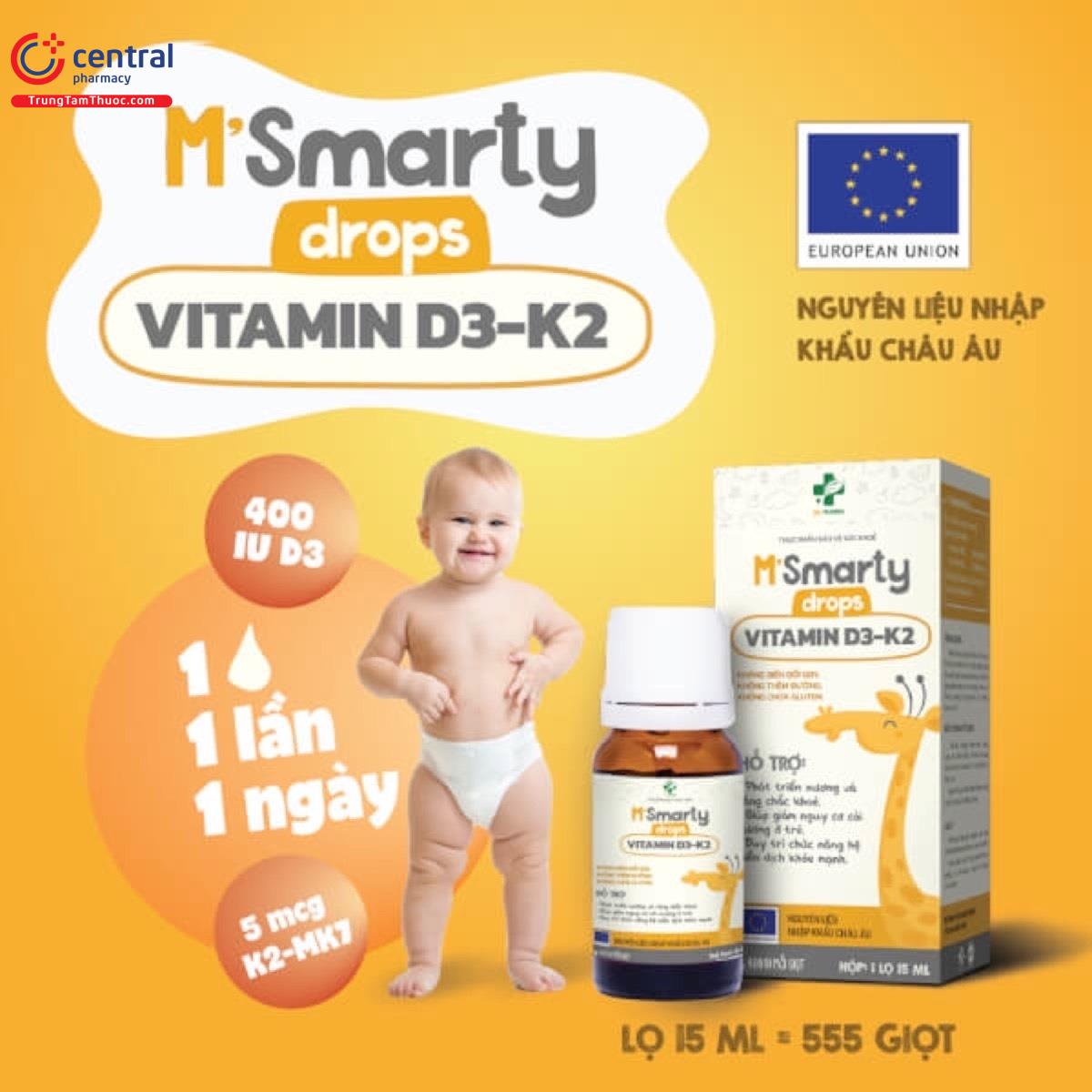 M'smarty Drops Vitamin D3-K2