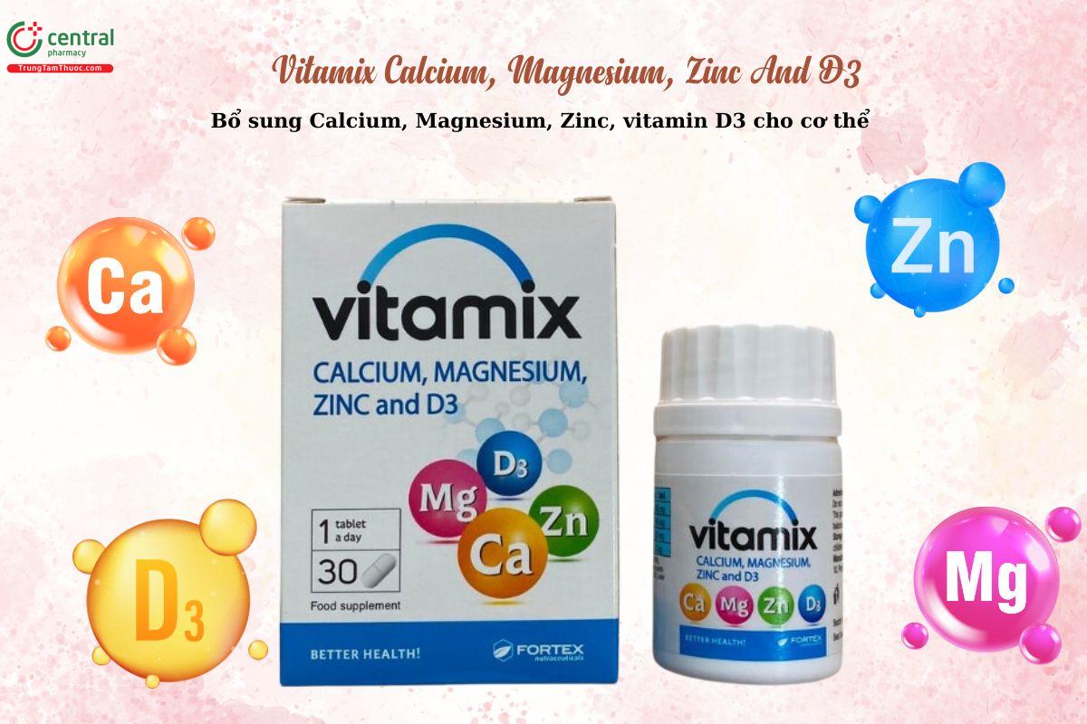 Vitamix Calcium, Magnesium, Zinc And D3 ngừa còi xương, loãng xương