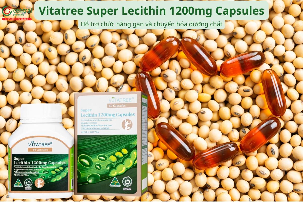 Vitatree Super Lecithin 1200mg Capsules hỗ trợ chức năng gan