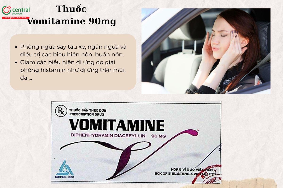 Chỉ định của thuốc Vomitamine 90mg