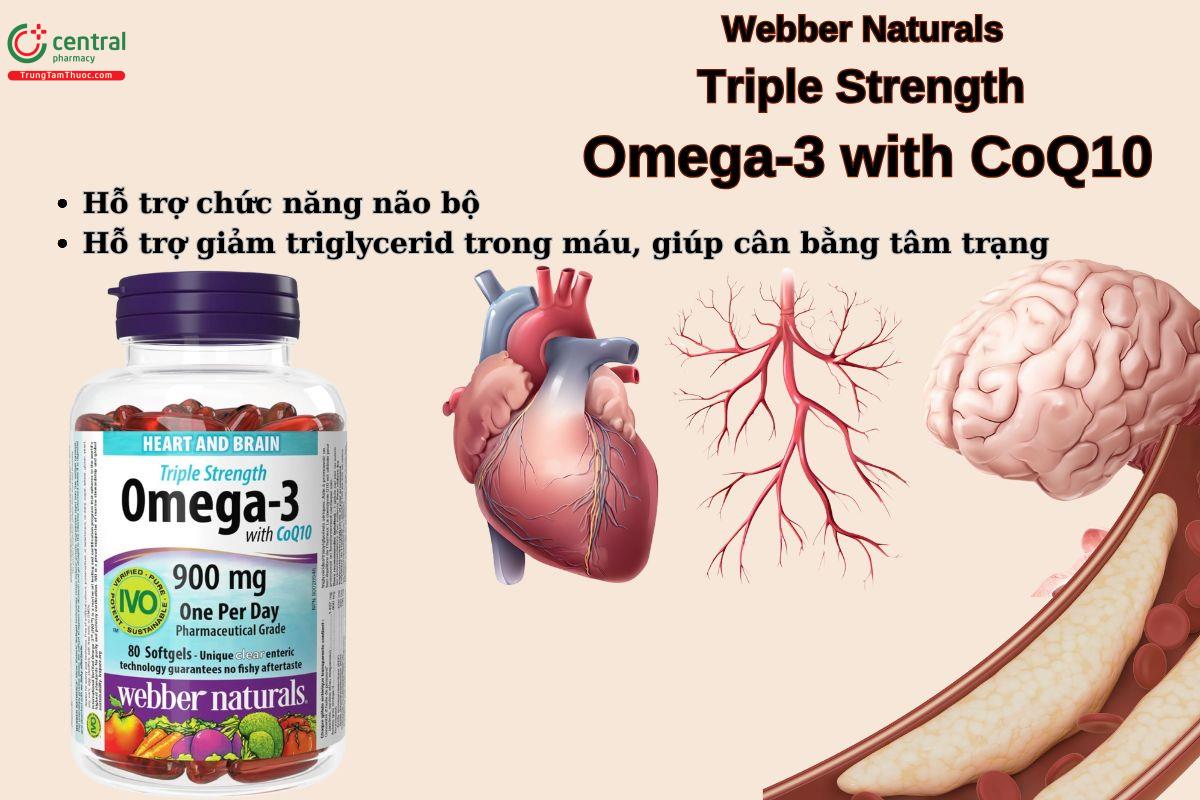 Webber Naturals Triple Strength Omega-3 with CoQ10 giúp hỗ trợ chức năng não bộ