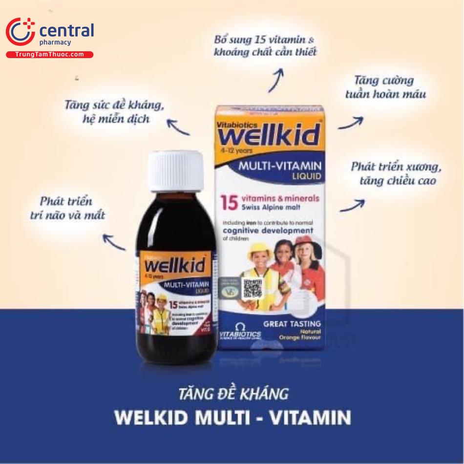 Hình 2: Wellkid Multi-Vitamin Liquid tăng cường đề kháng của bé
