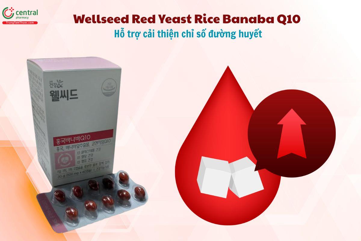 Wellseed Red Yeast Rice Banaba Q10 tăng chuyển hóa đường, ổn định đường huyết