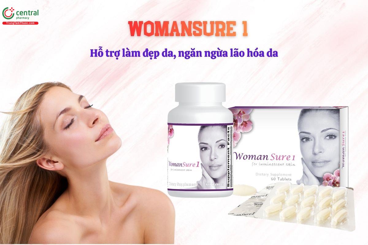 Womansure 1 hỗ trợ giảm lão hóa da, giúp da sáng mịn, tươi trẻ