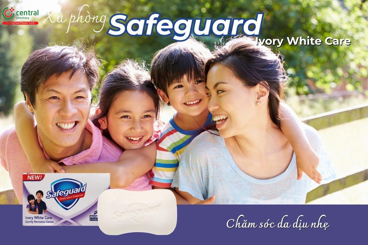 Xà phòng Safeguard Ivory White Care làm sạch da hiệu quả, loại bỏ đến 99,9% vi khuẩn và ngăn chặn sự phát triển của vi khuẩn, có khả năng tiêu diệt ba nhóm vi sinh vật gây hại.