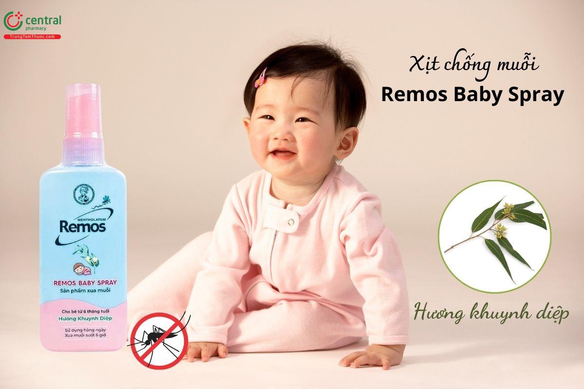 Xịt chống muỗi Remos Baby Spray hương khuynh diệp 70ml